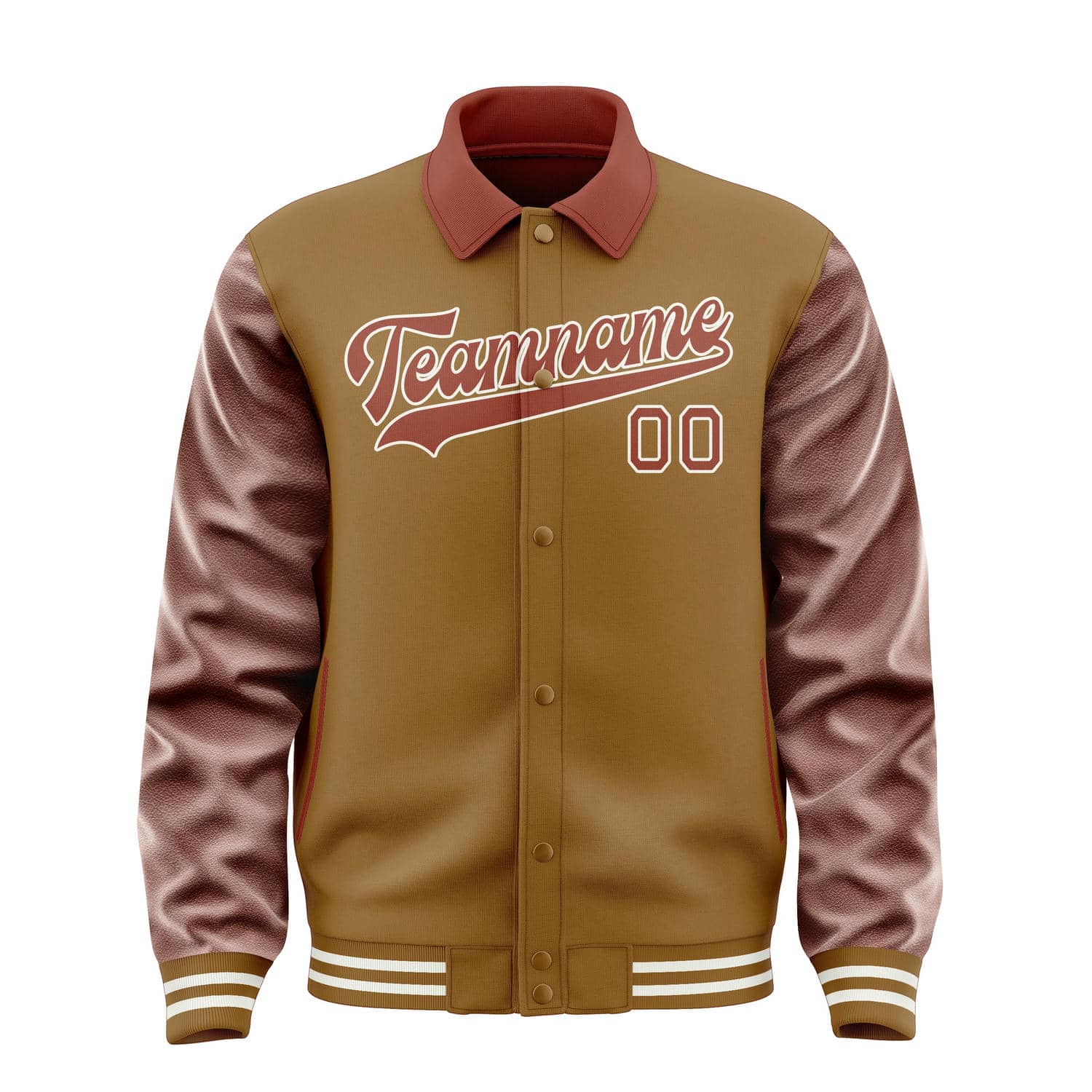 Maßgeschneidertes Khaki Korallenrot Jacke