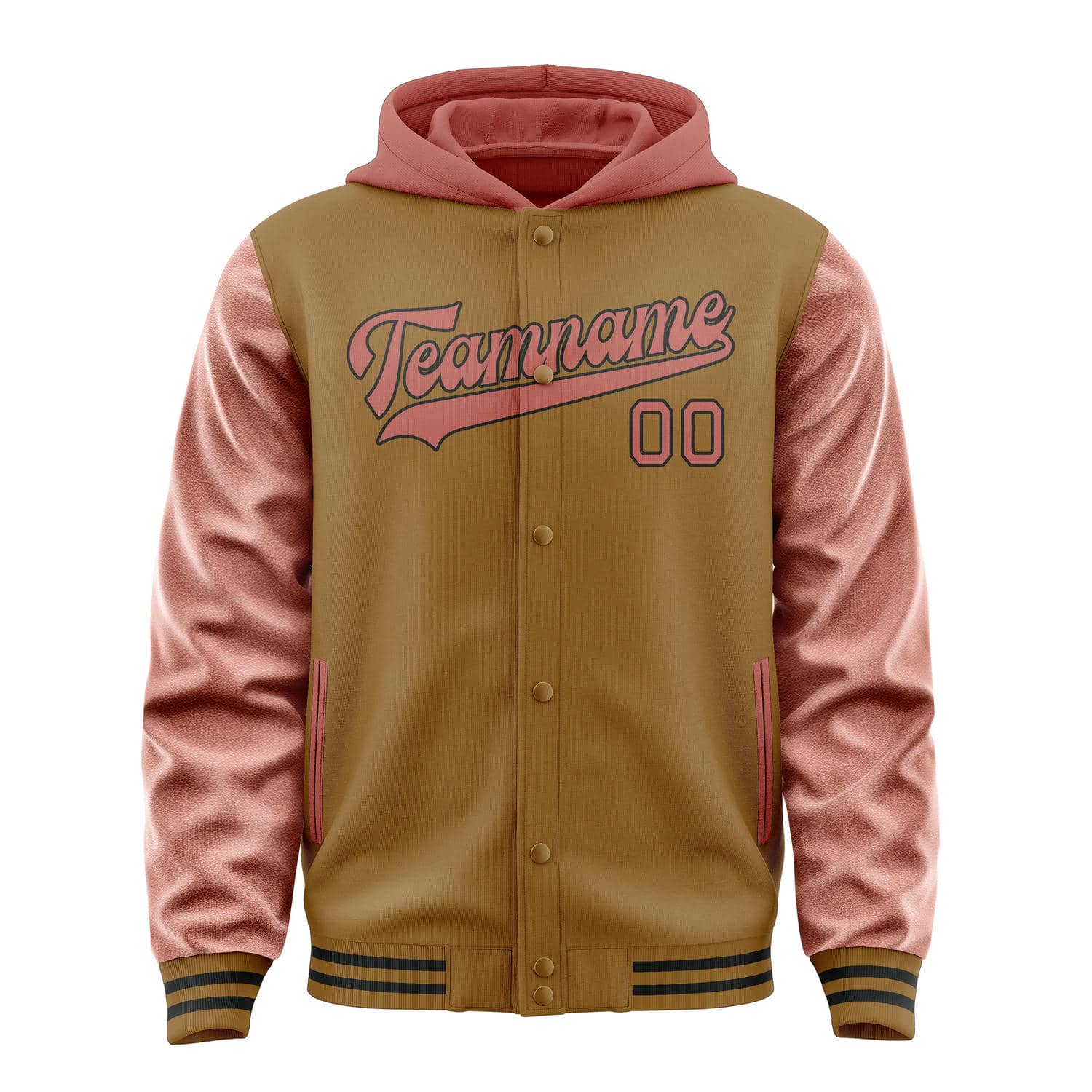 Maßgeschneidertes Khaki Kupferrose Jacke