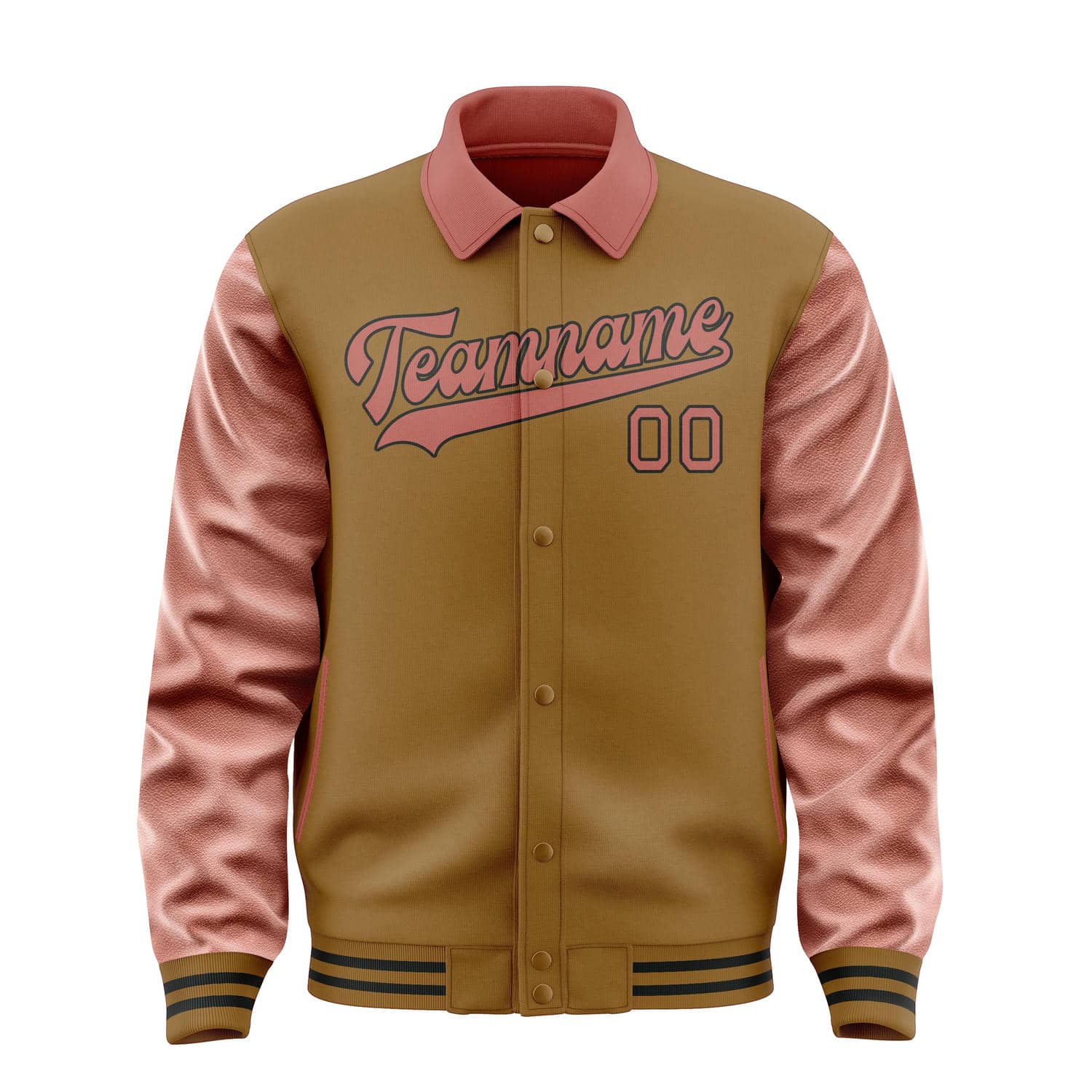 Maßgeschneidertes Khaki Kupferrose Jacke
