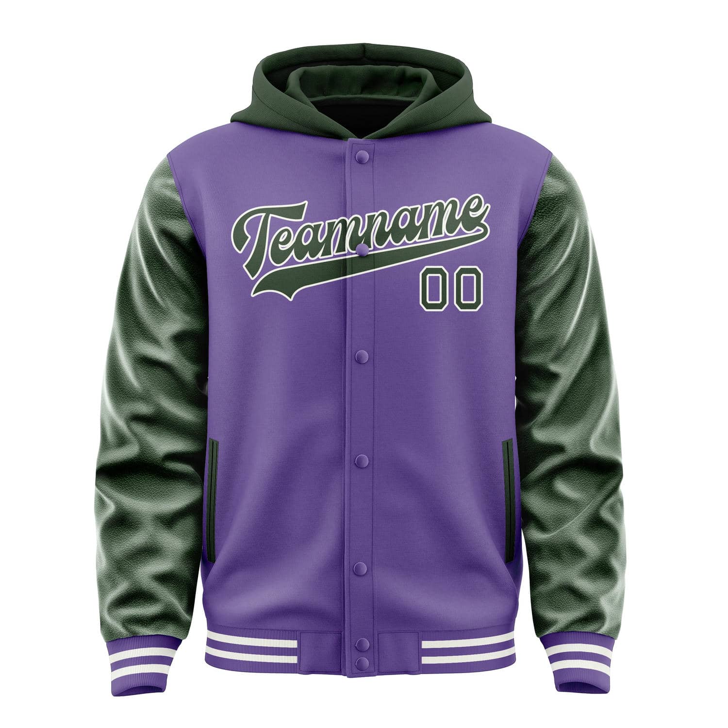 Maßgeschneidertes Lavendel Tannengrün Jacke