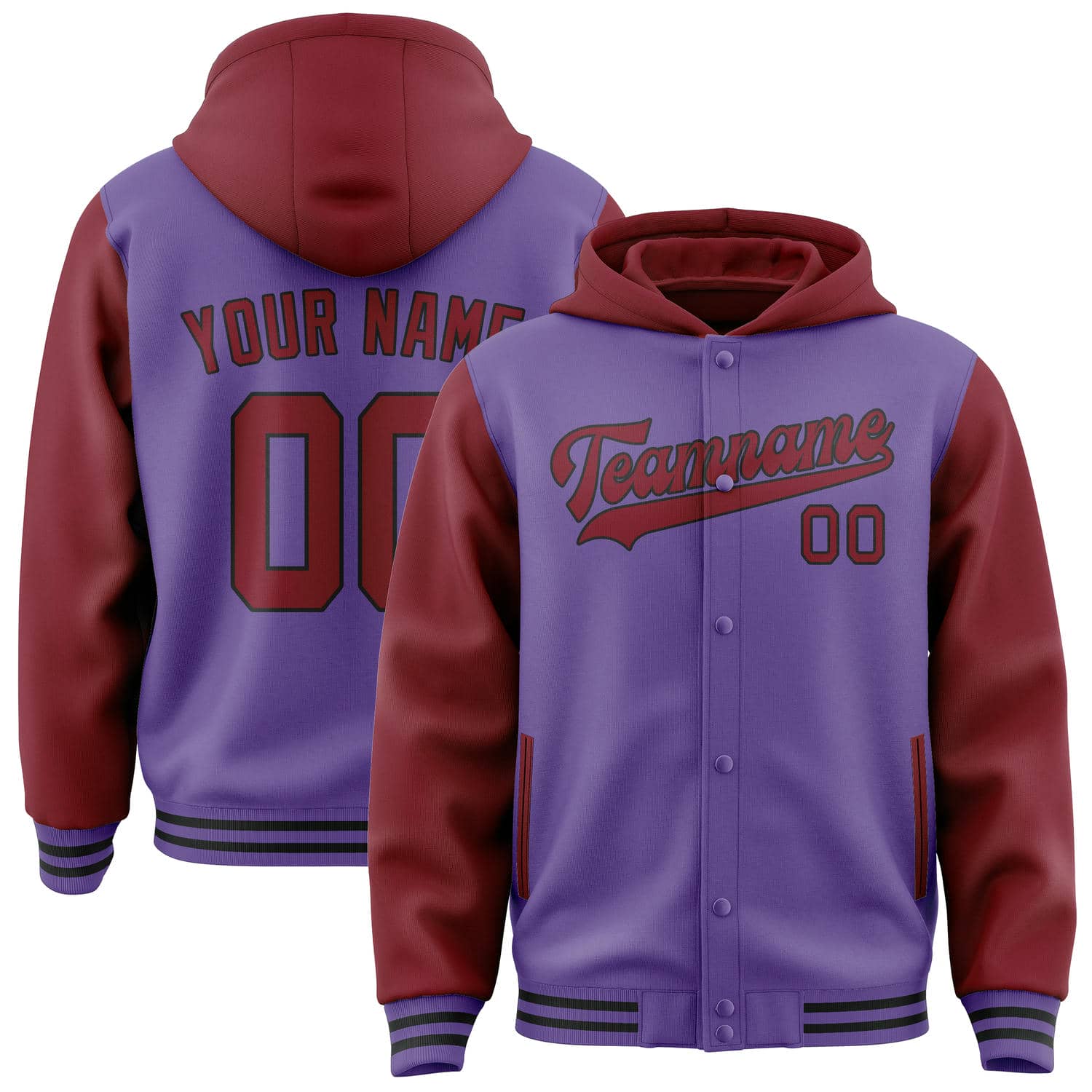 Maßgeschneidertes Lavendel Karmesinrot Jacke JA232315231717151517
