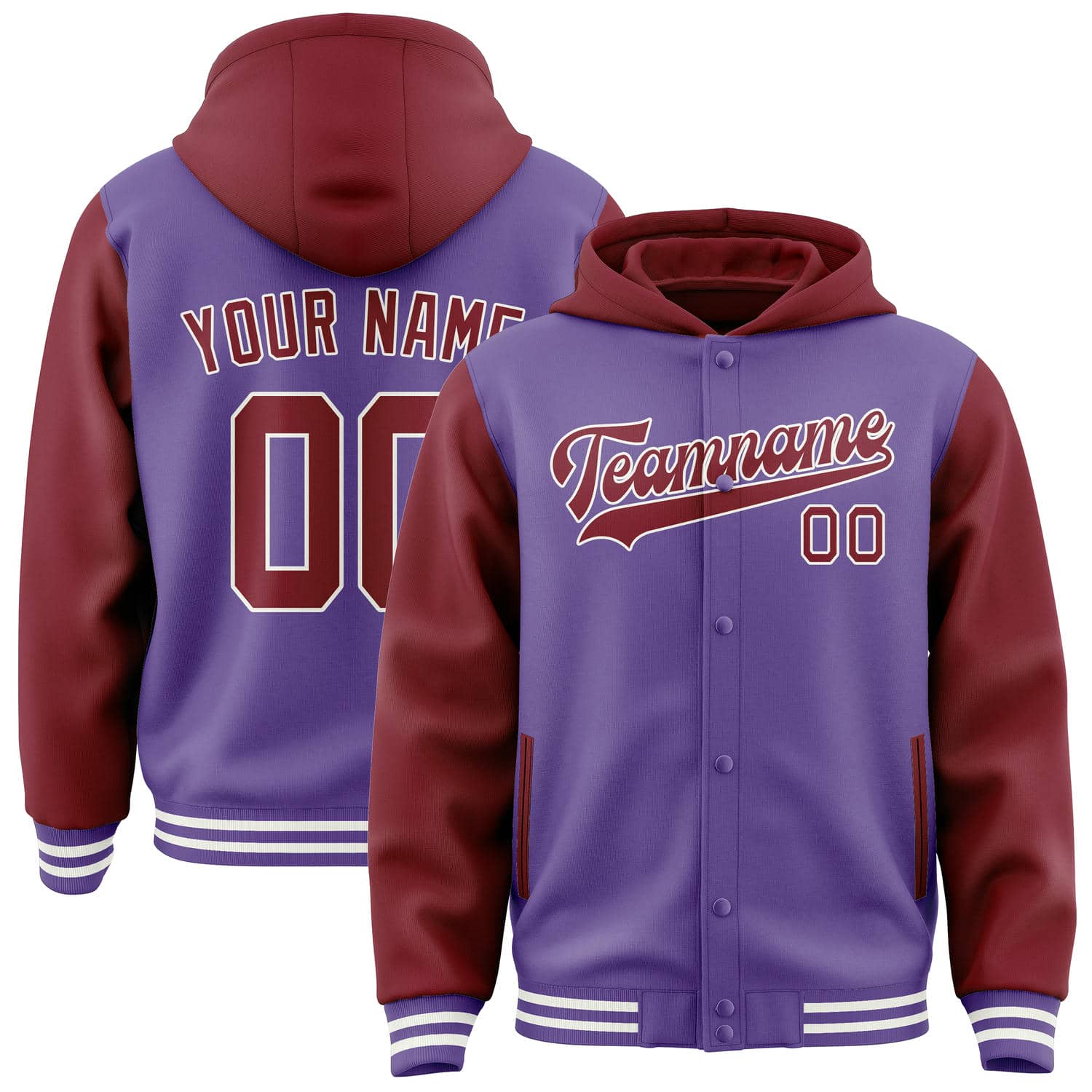 Maßgeschneidertes Lavendel Karmesinrot Jacke JA232315231818151518