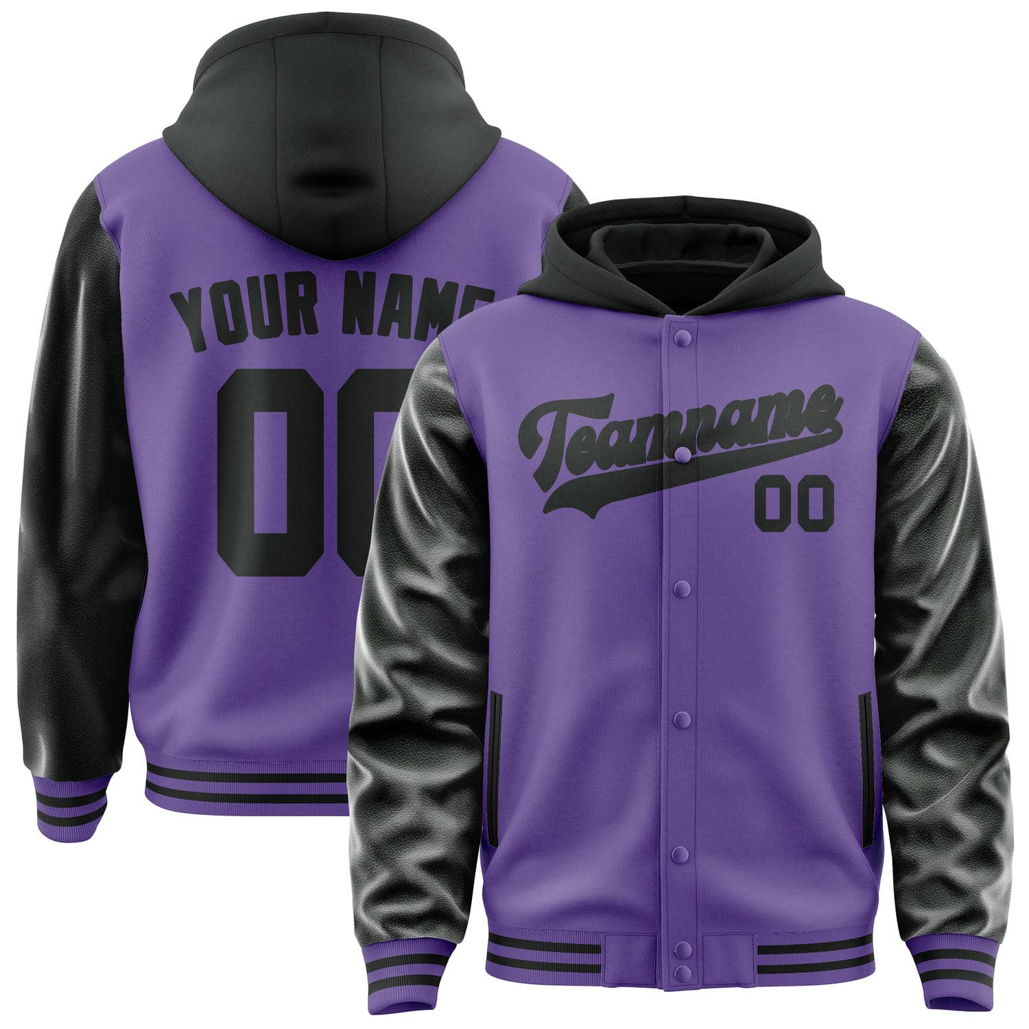 Maßgeschneidertes Lavendel Schwarz Jacke