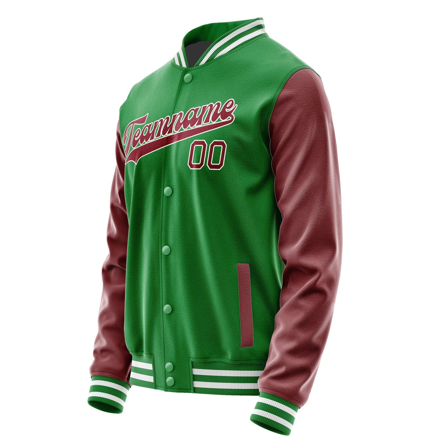 Maßgeschneidertes Smaragdgrün Karmesinrot Jacke JA2424152418B31815