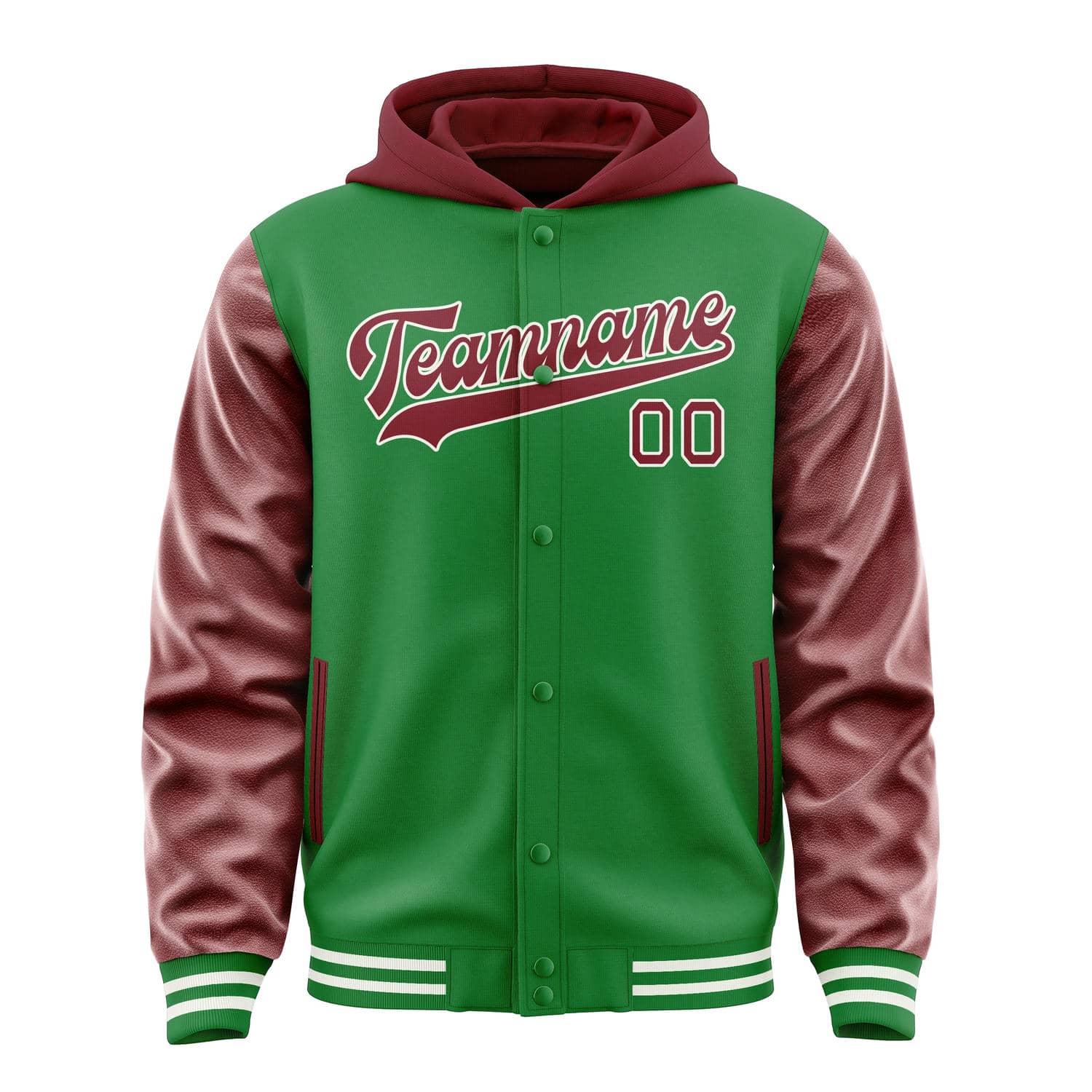 Maßgeschneidertes Smaragdgrün Karmesinrot Jacke