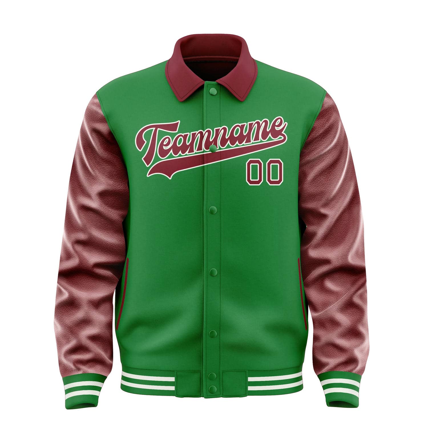 Maßgeschneidertes Smaragdgrün Karmesinrot Jacke