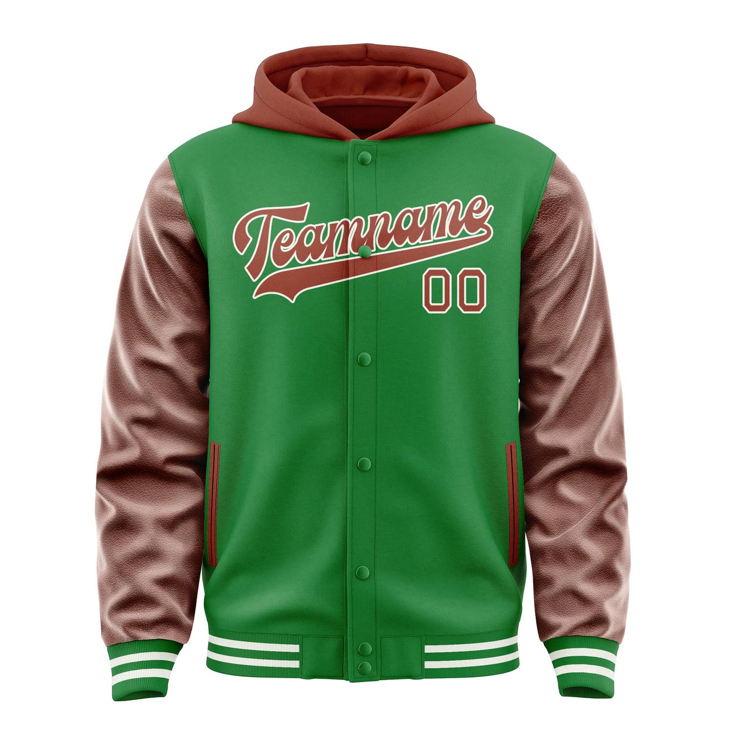 Maßgeschneidertes Smaragdgrün Korallenrot Jacke