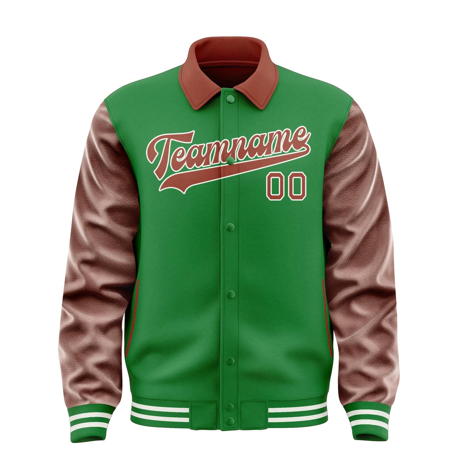 Maßgeschneidertes Smaragdgrün Korallenrot Jacke
