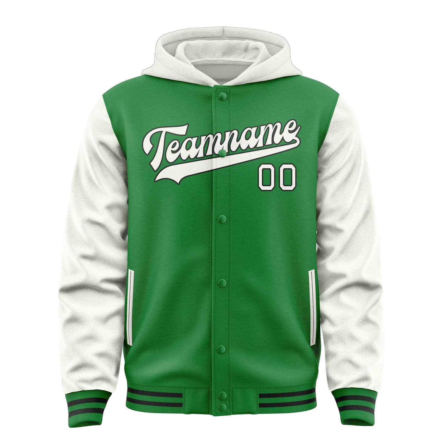 Maßgeschneidertes Smaragdgrün Weiß Jacke