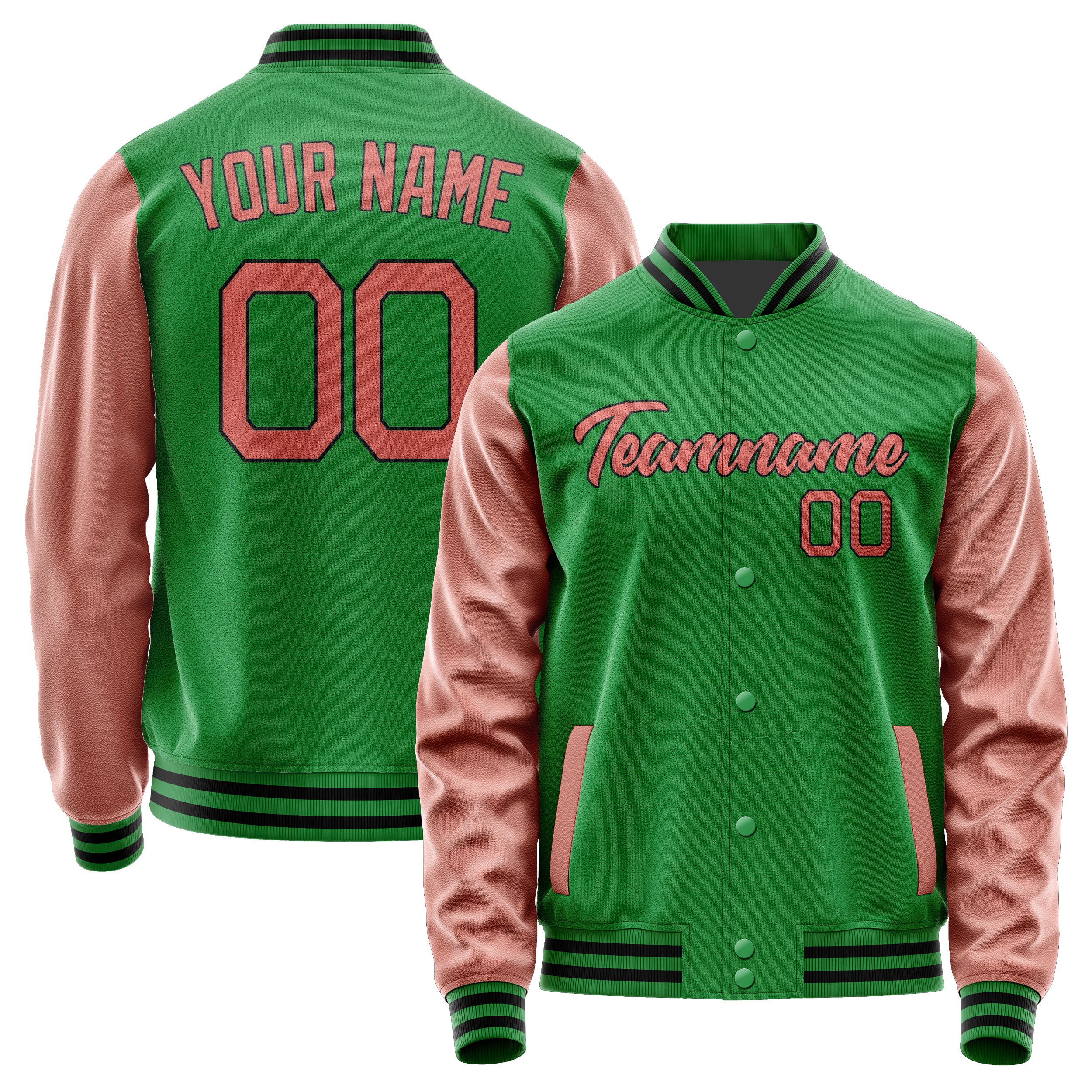Maßgeschneidertes Smaragdgrün Kupferrose Jacke Ja2424292417B21729