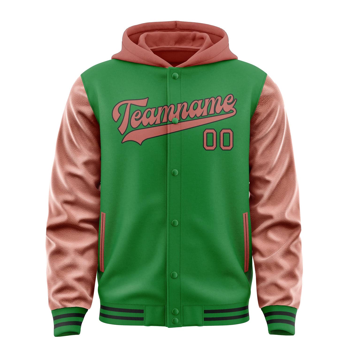 Maßgeschneidertes Smaragdgrün Kupferrose Jacke