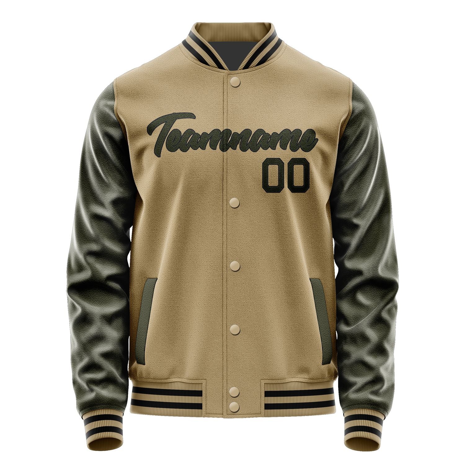 Maßgeschneidertes Hellkhaki Dunkles Oliv Jacke JA2525022517B21702