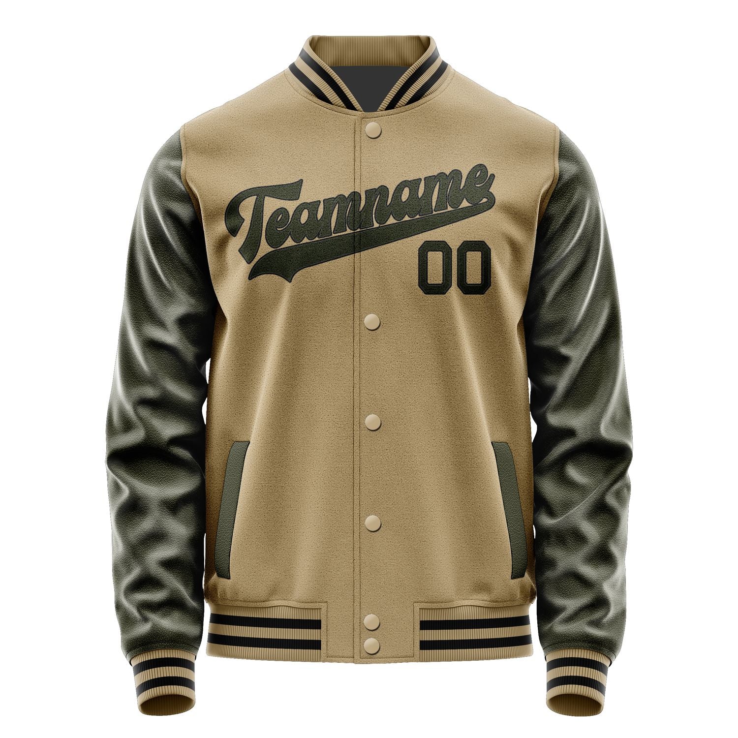 Maßgeschneidertes Hellkhaki Dunkles Oliv Jacke JA2525022517B31702