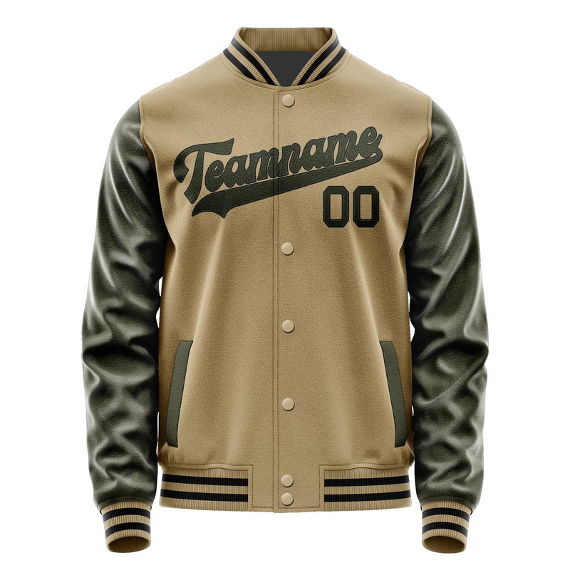 Maßgeschneidertes Hellkhaki Dunkles Oliv Jacke JA2525022517B31702