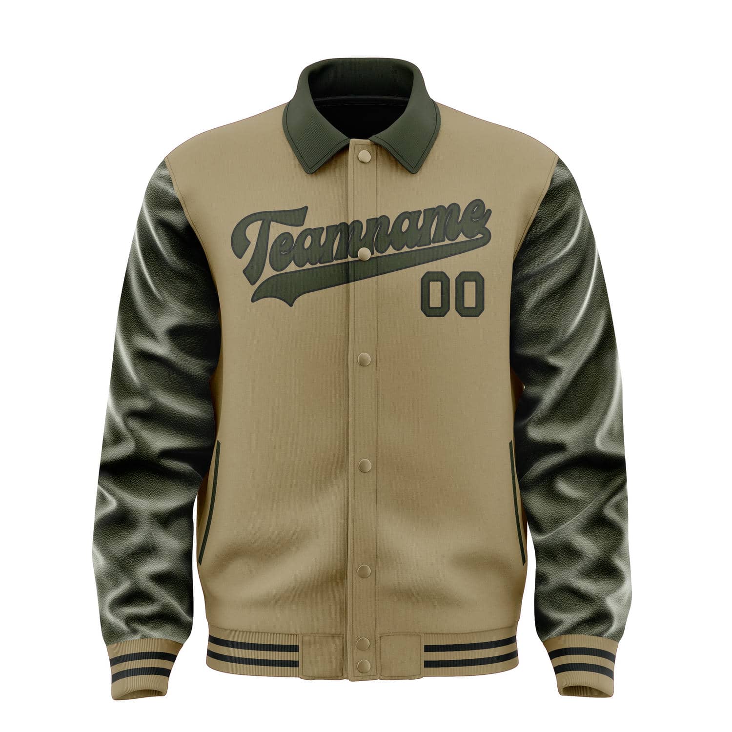Maßgeschneidertes Hellkhaki Dunkles Oliv Jacke