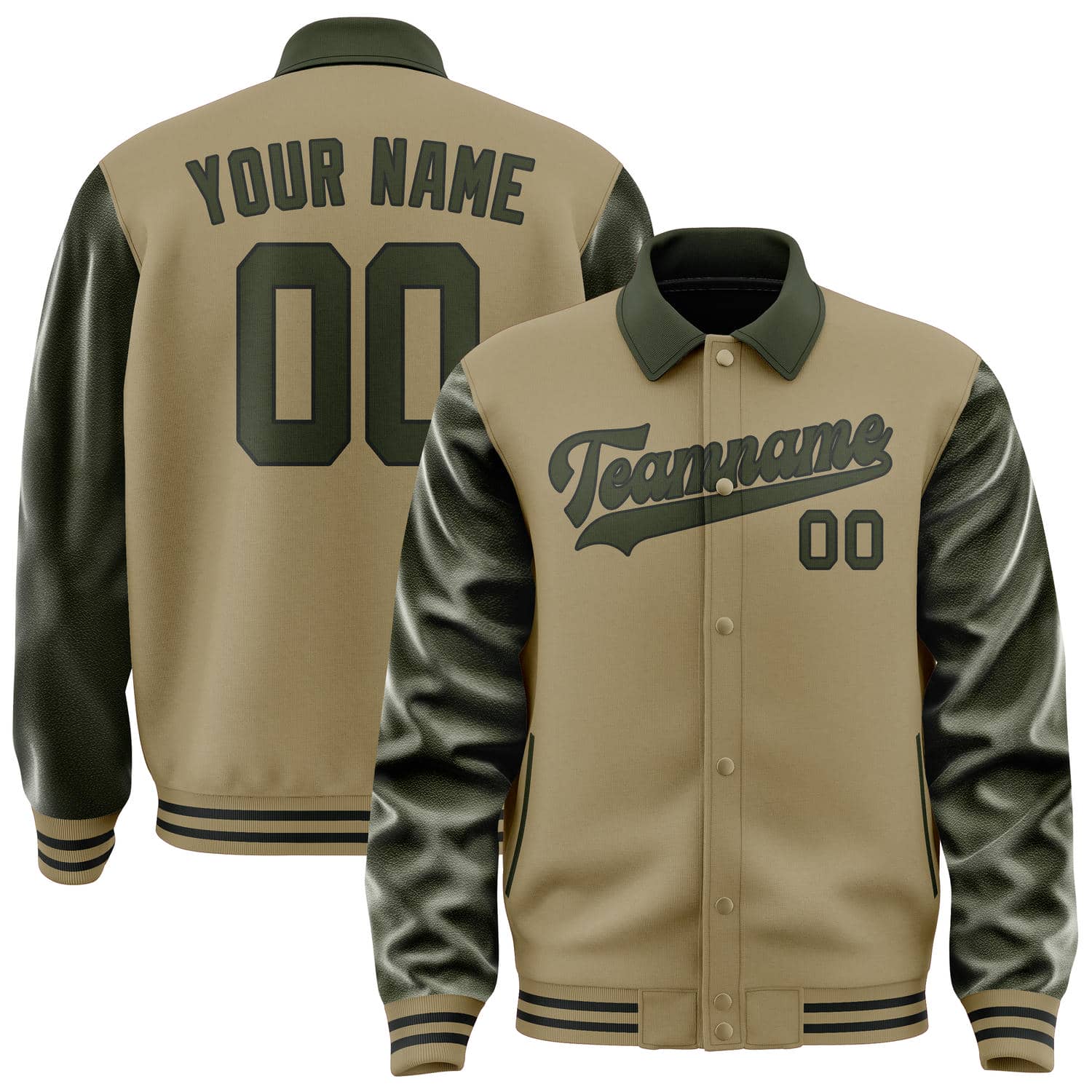 Maßgeschneidertes Hellkhaki Dunkles Oliv Jacke JA252502251717020217