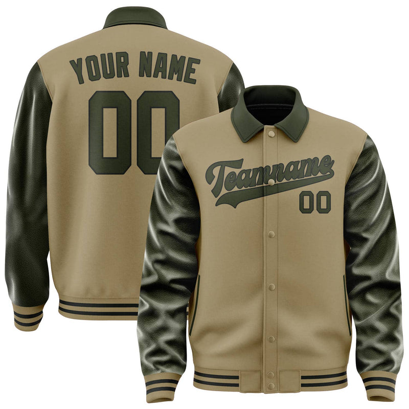 Maßgeschneidertes Hellkhaki Dunkles Oliv Jacke JA252502251717020217