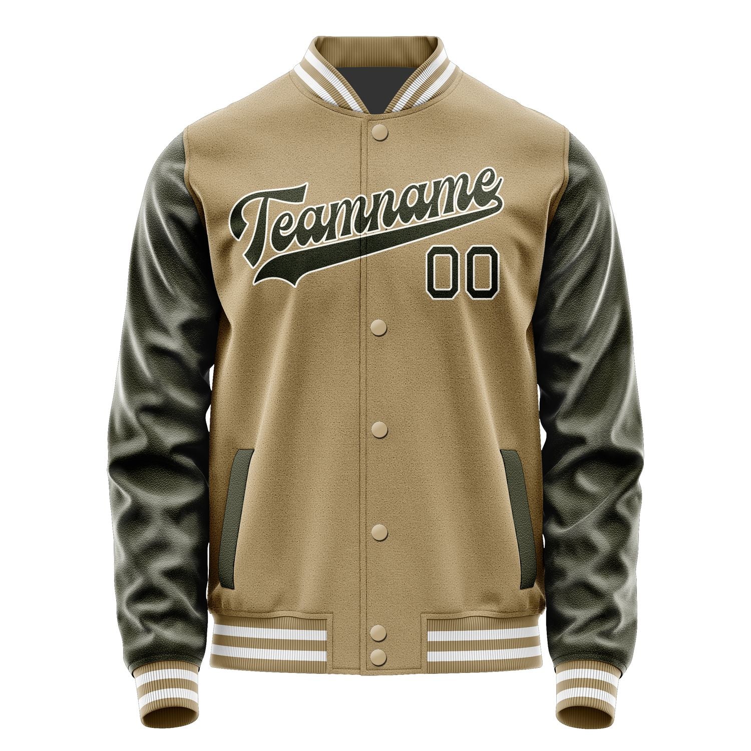 Maßgeschneidertes Hellkhaki Dunkles Oliv Jacke JA2525022518B31802