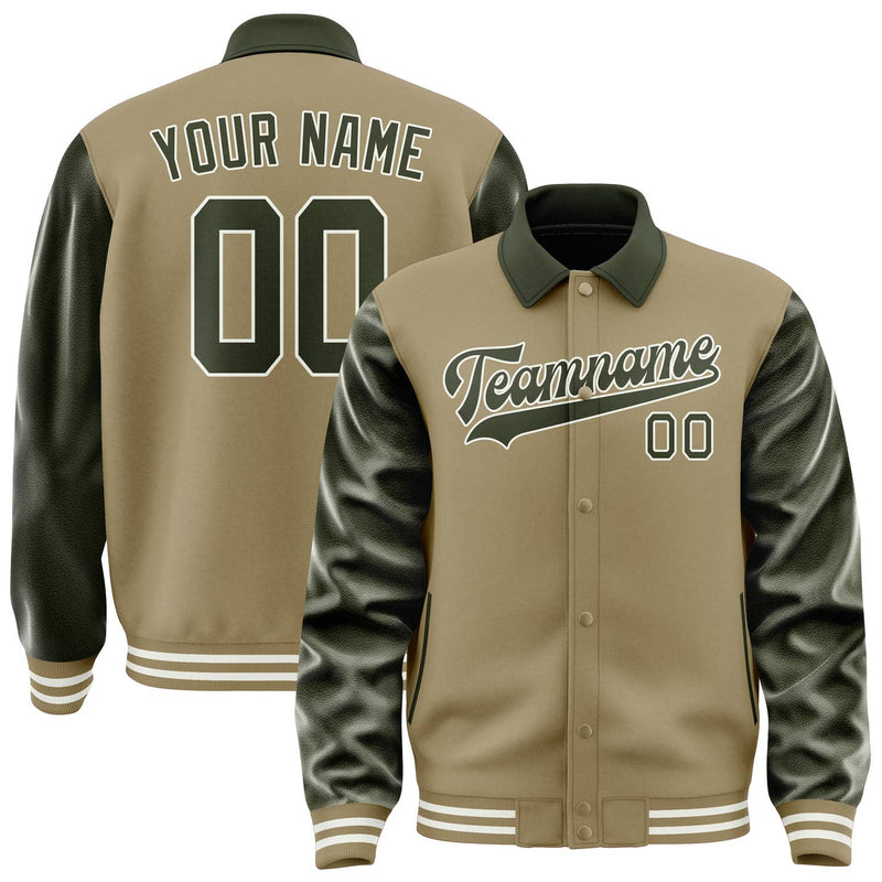 Maßgeschneidertes Hellkhaki Dunkles Oliv Jacke JA252502251818020218