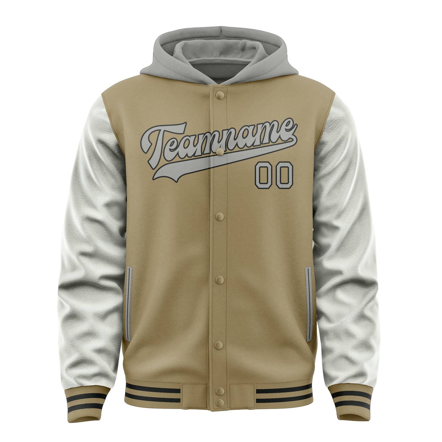 Maßgeschneidertes Hellkhaki Grau Jacke