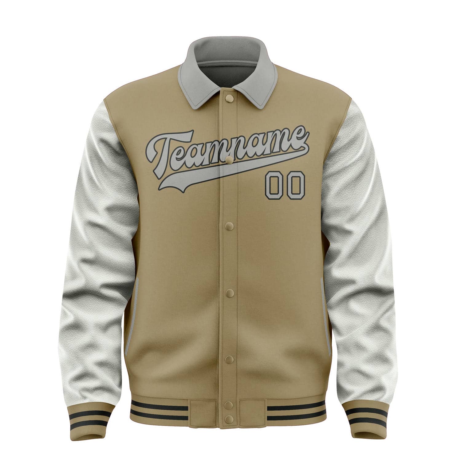 Maßgeschneidertes Hellkhaki Grau Jacke