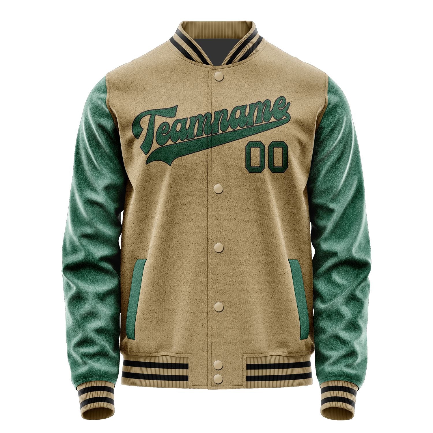 Maßgeschneidertes Hellkhaki Moosgrün Jacke JA2525052517B31705