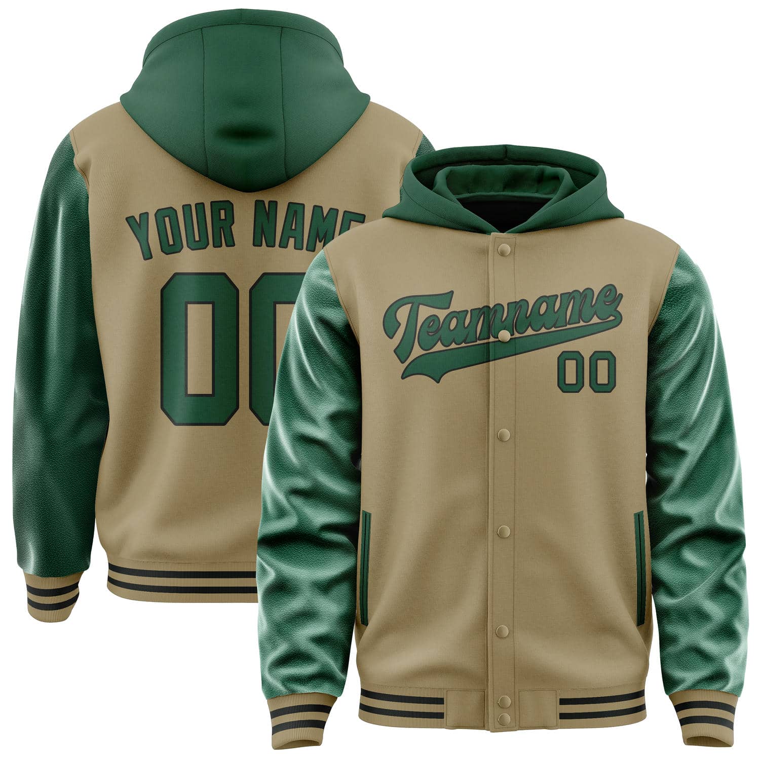 Maßgeschneidertes Hellkhaki Moosgrün Jacke