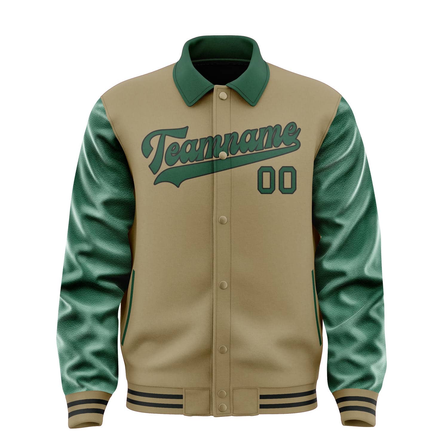 Maßgeschneidertes Hellkhaki Moosgrün Jacke