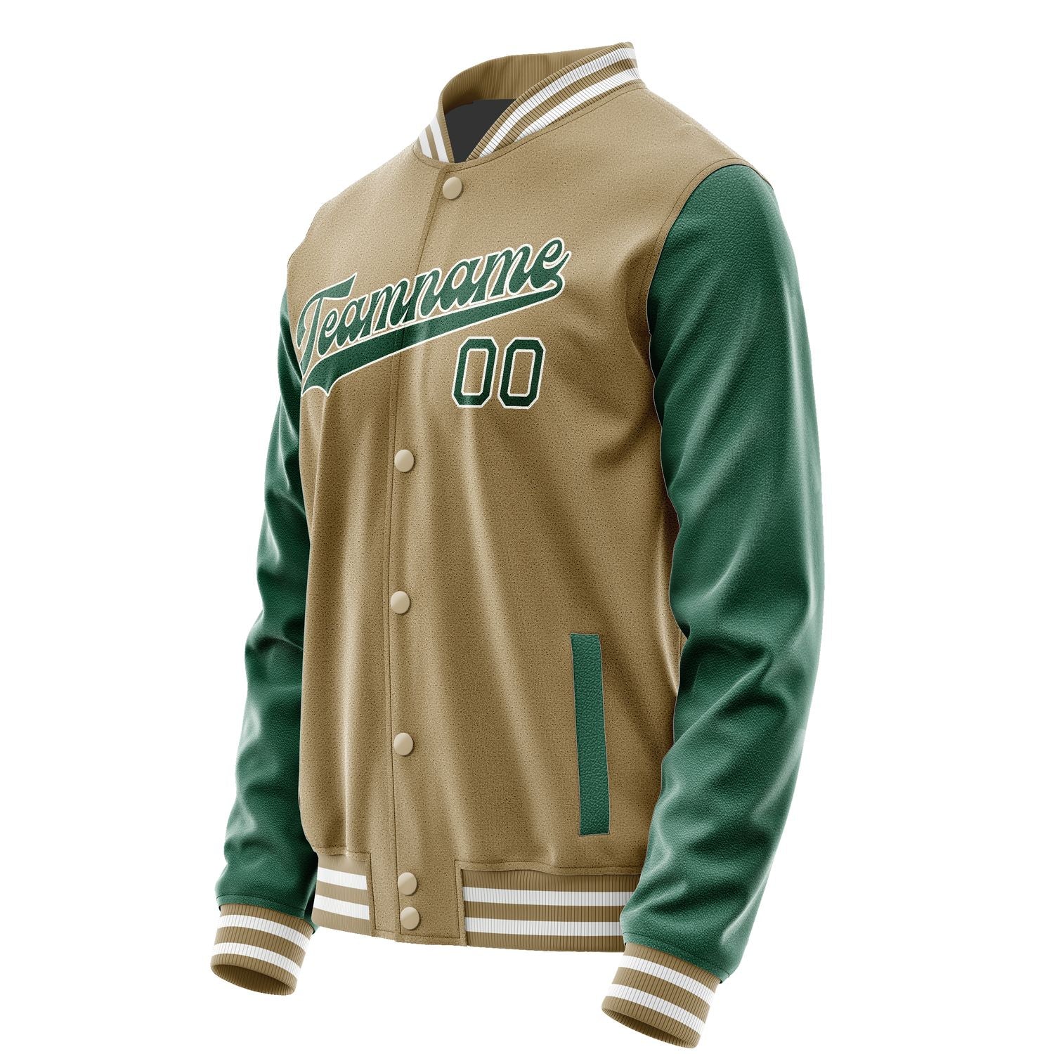 Maßgeschneidertes Hellkhaki Moosgrün Jacke JA2525052518B31805