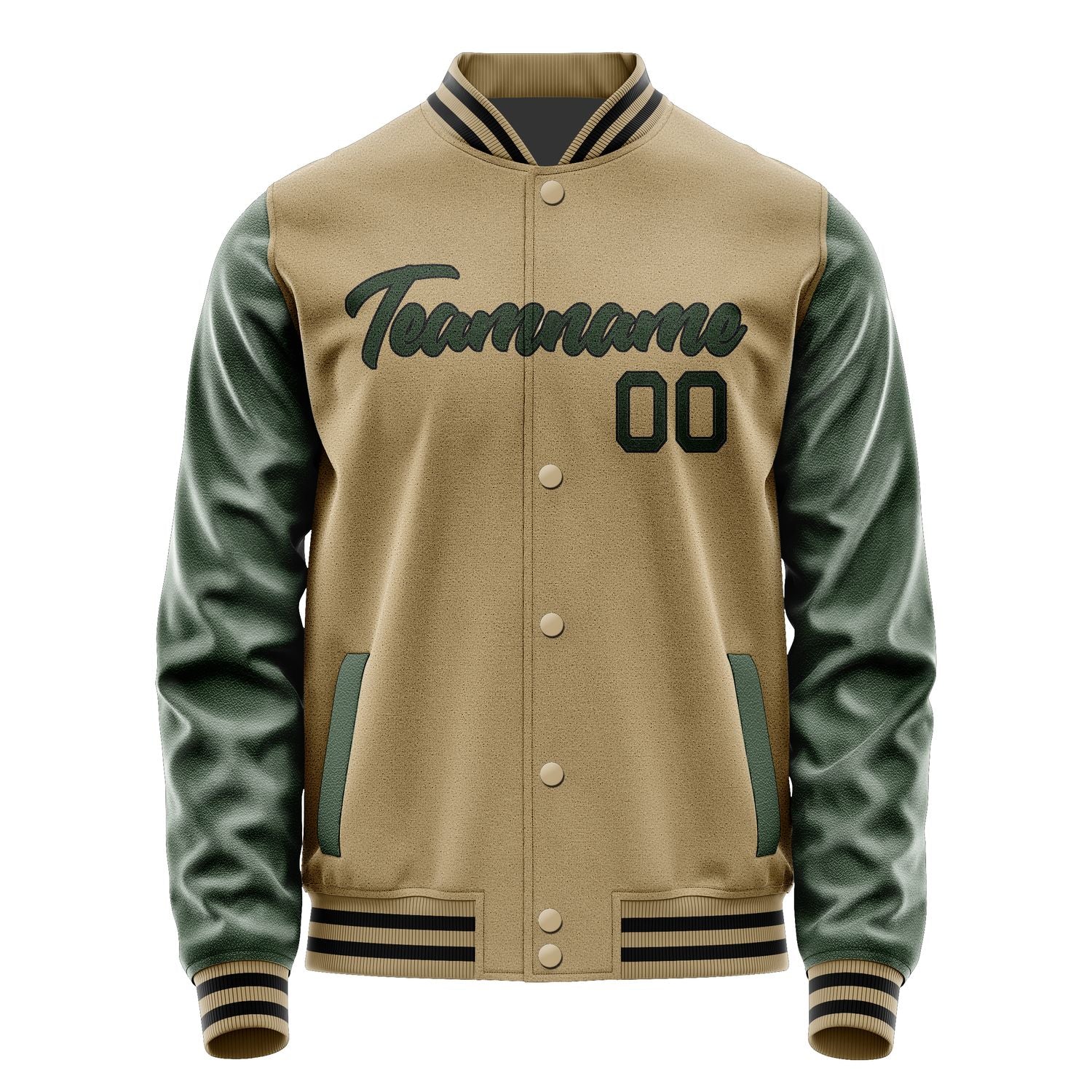 Maßgeschneidertes Hellkhaki Tannengrün Jacke JA2525062517B21706