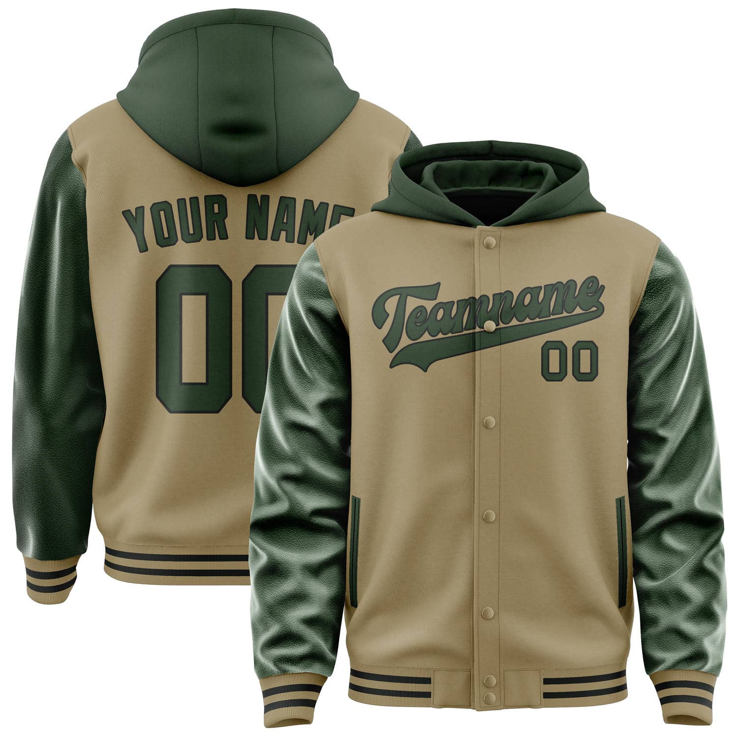 Maßgeschneidertes Hellkhaki Tannengrün Jacke