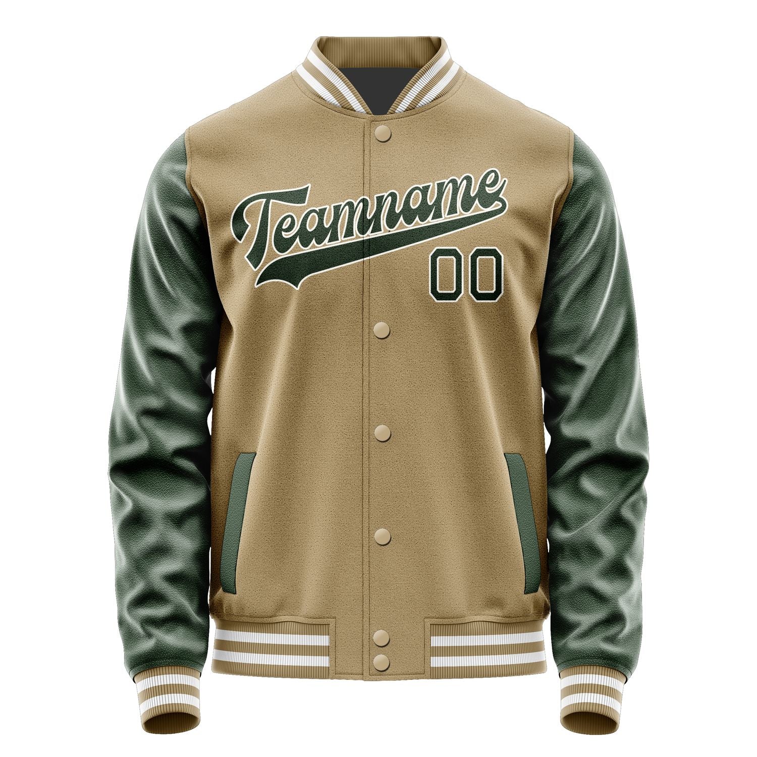Maßgeschneidertes Hellkhaki Tannengrün Jacke JA2525062518B31806