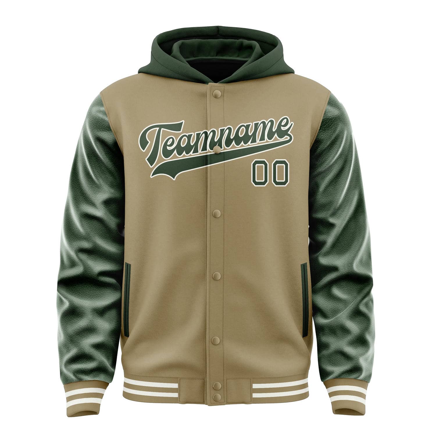 Maßgeschneidertes Hellkhaki Tannengrün Jacke