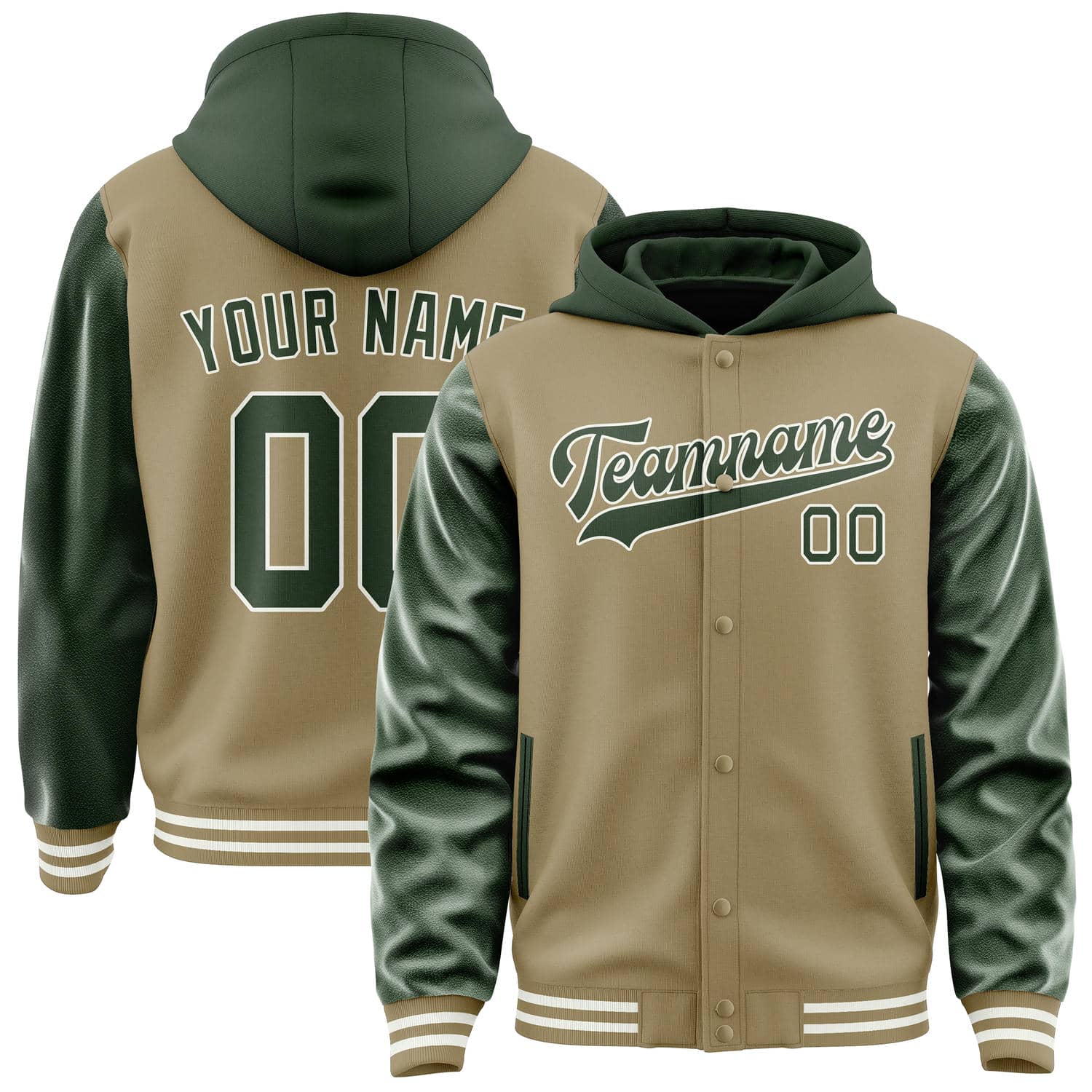 Maßgeschneidertes Hellkhaki Tannengrün Jacke JA252506251818060618