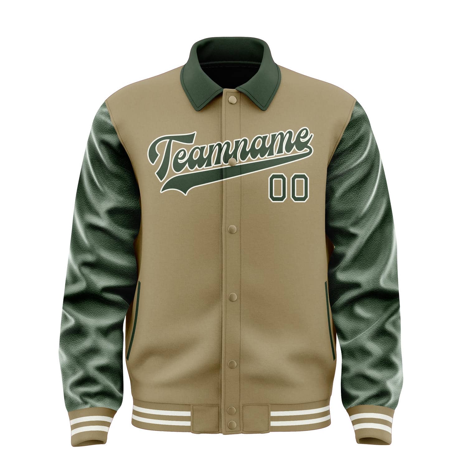 Maßgeschneidertes Hellkhaki Tannengrün Jacke