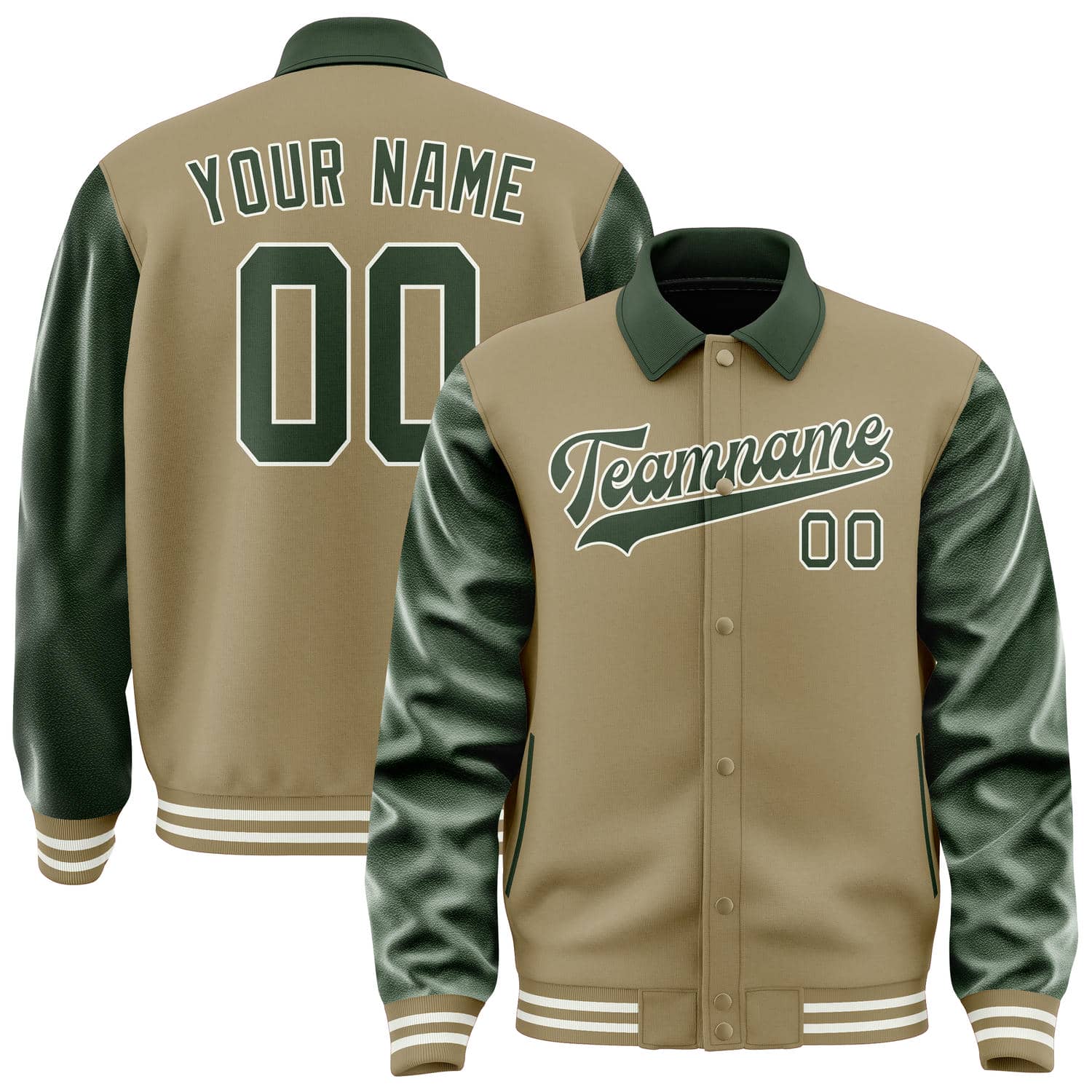 Maßgeschneidertes Hellkhaki Tannengrün Jacke JA252506251818060618