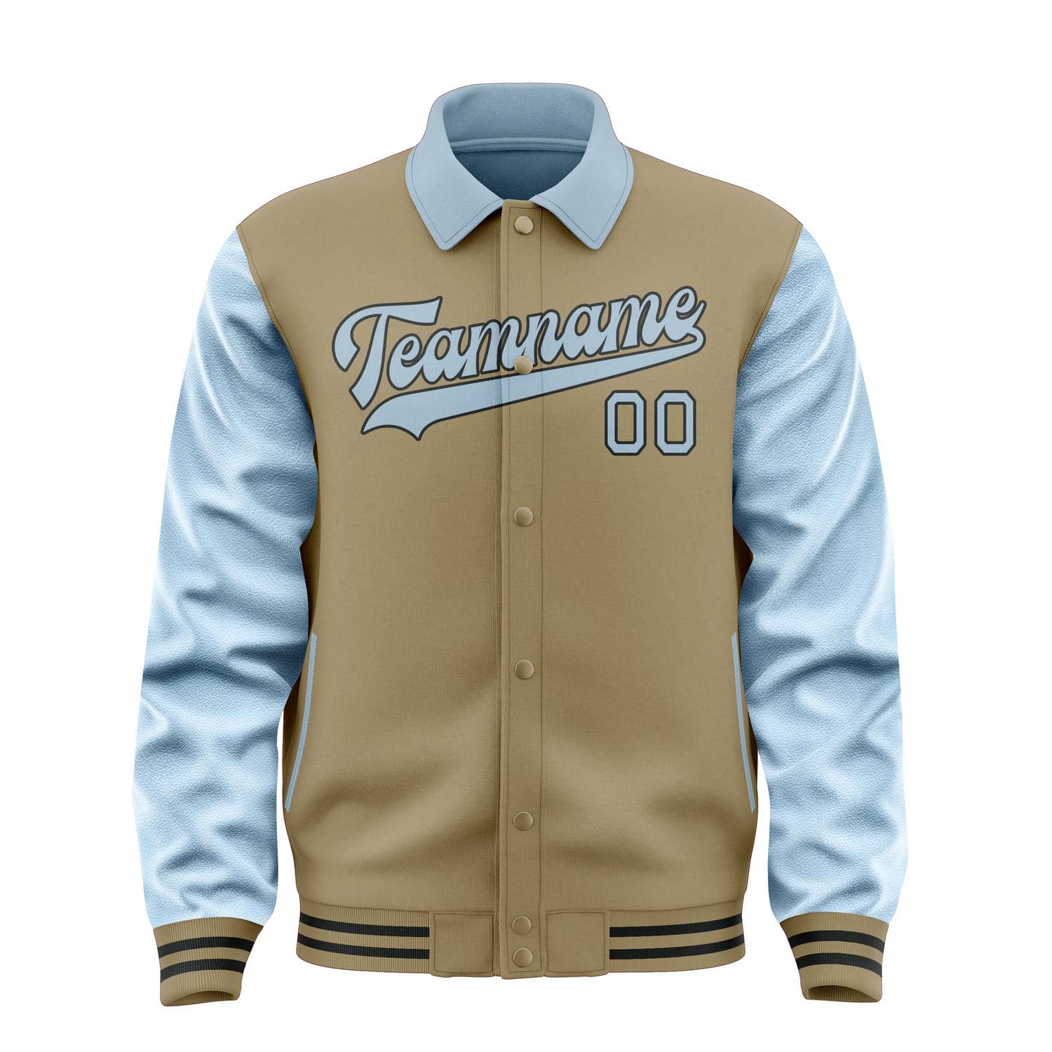 Maßgeschneidertes Hellkhaki Hellblau Jacke