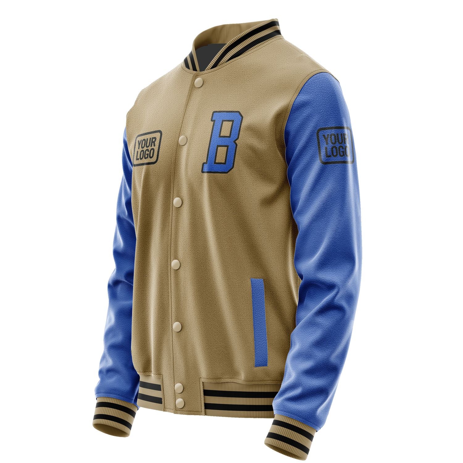 Maßgeschneidertes Hellkhaki Himmelblau Jacke JA252509251717090917
