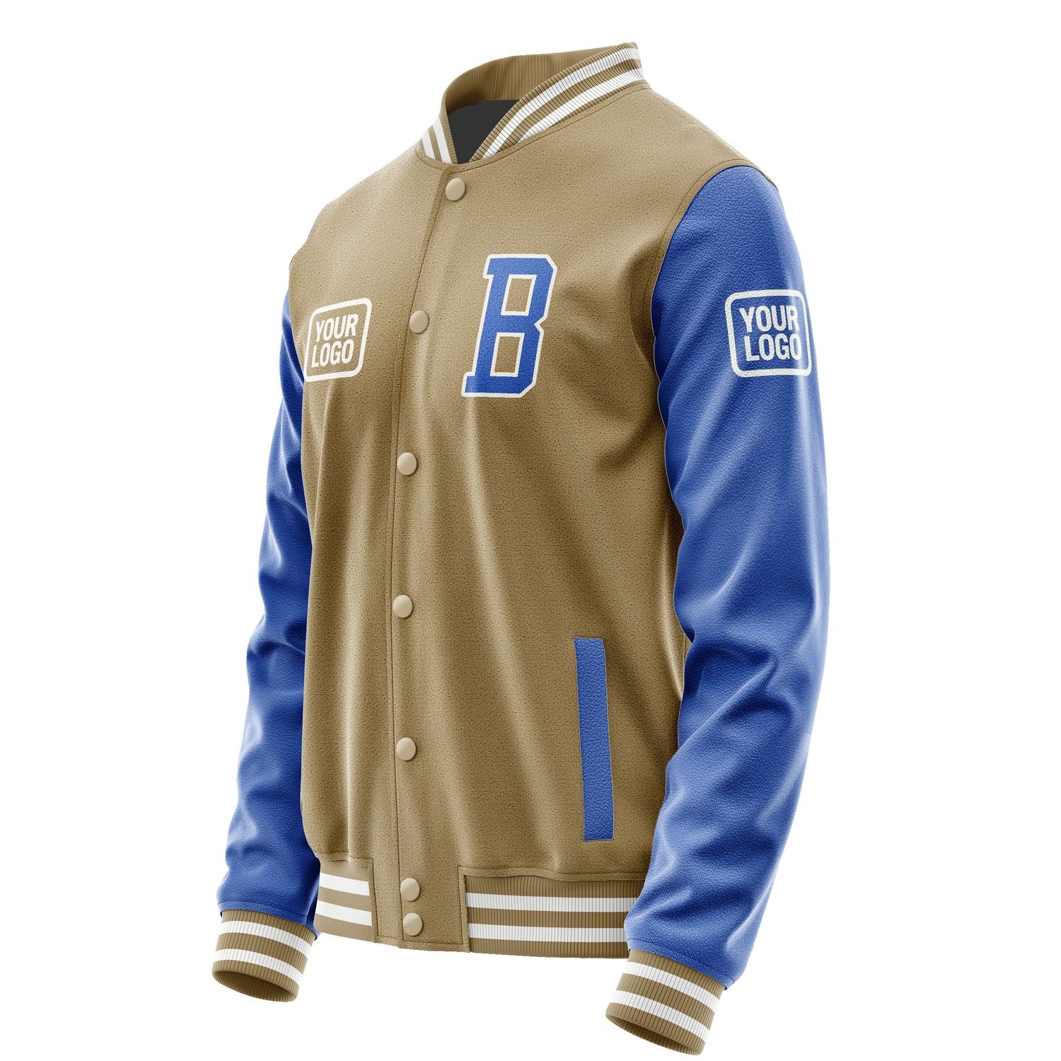 Maßgeschneidertes Hellkhaki Himmelblau Jacke JA252509251818090918