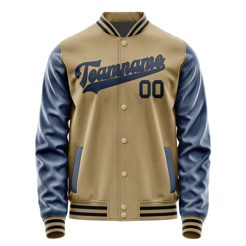 Maßgeschneidertes Hellkhaki Marineblau Jacke JA2525102517B31710