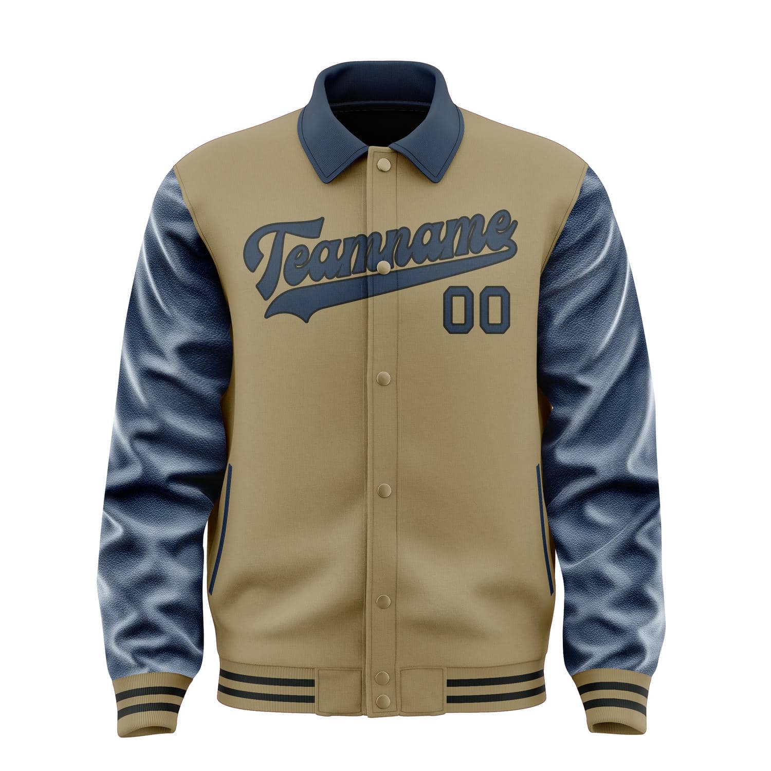 Maßgeschneidertes Hellkhaki Marineblau Jacke