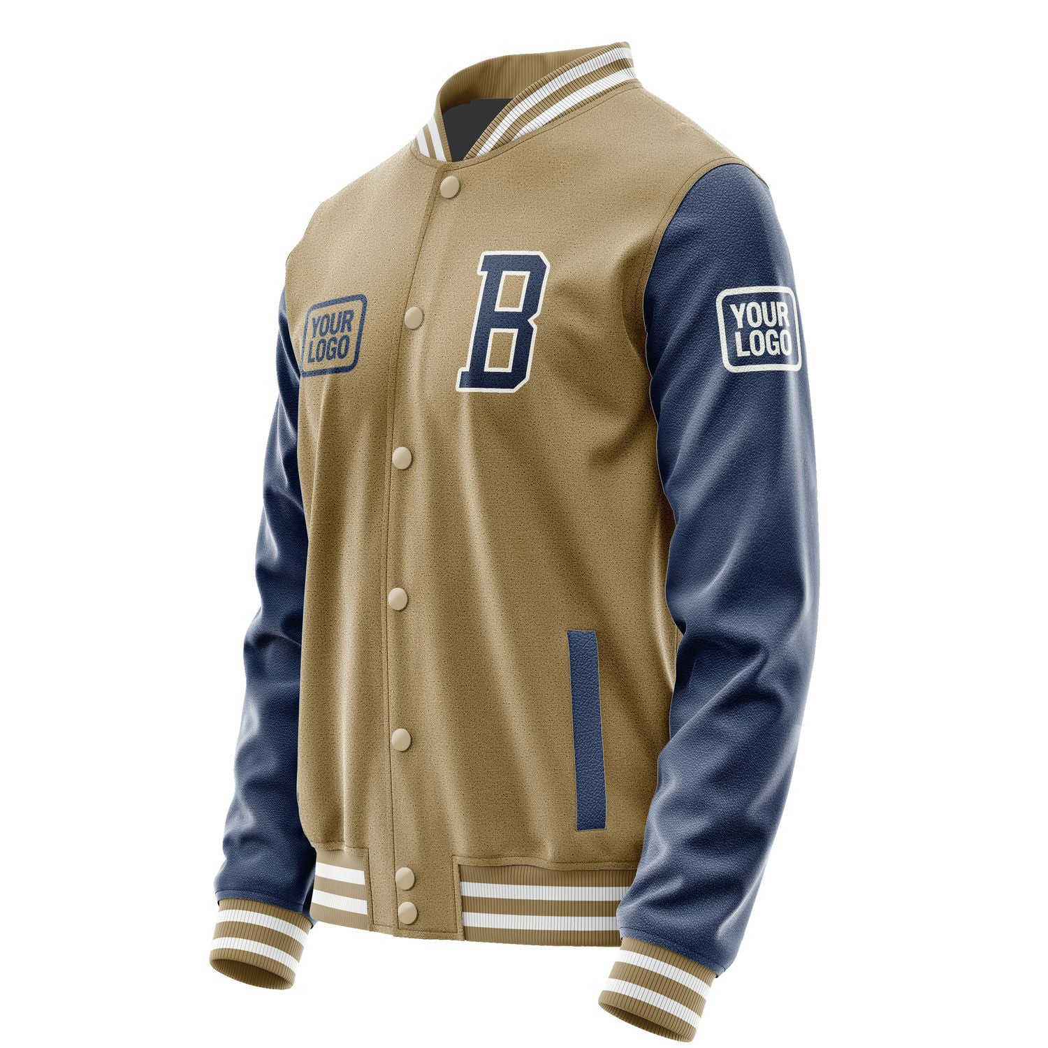 Maßgeschneidertes Hellkhaki Marineblau Jacke JA252510251818101018