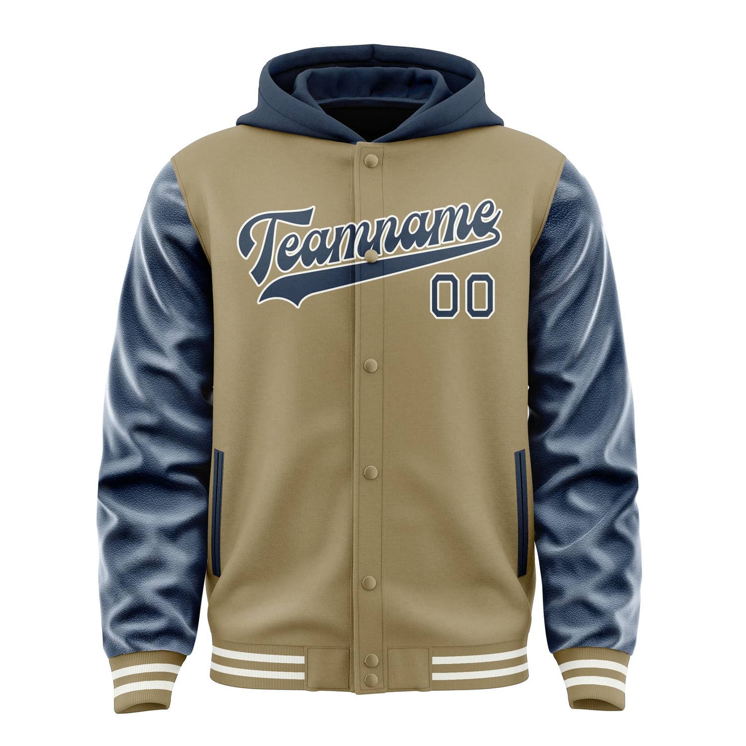 Maßgeschneidertes Hellkhaki Marineblau Jacke