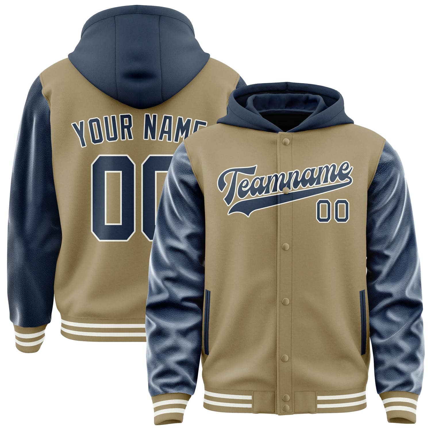 Maßgeschneidertes Hellkhaki Marineblau Jacke JA252510251818101018