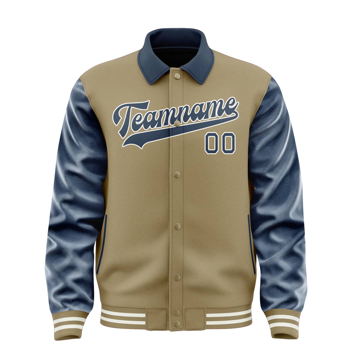 Maßgeschneidertes Hellkhaki Marineblau Jacke