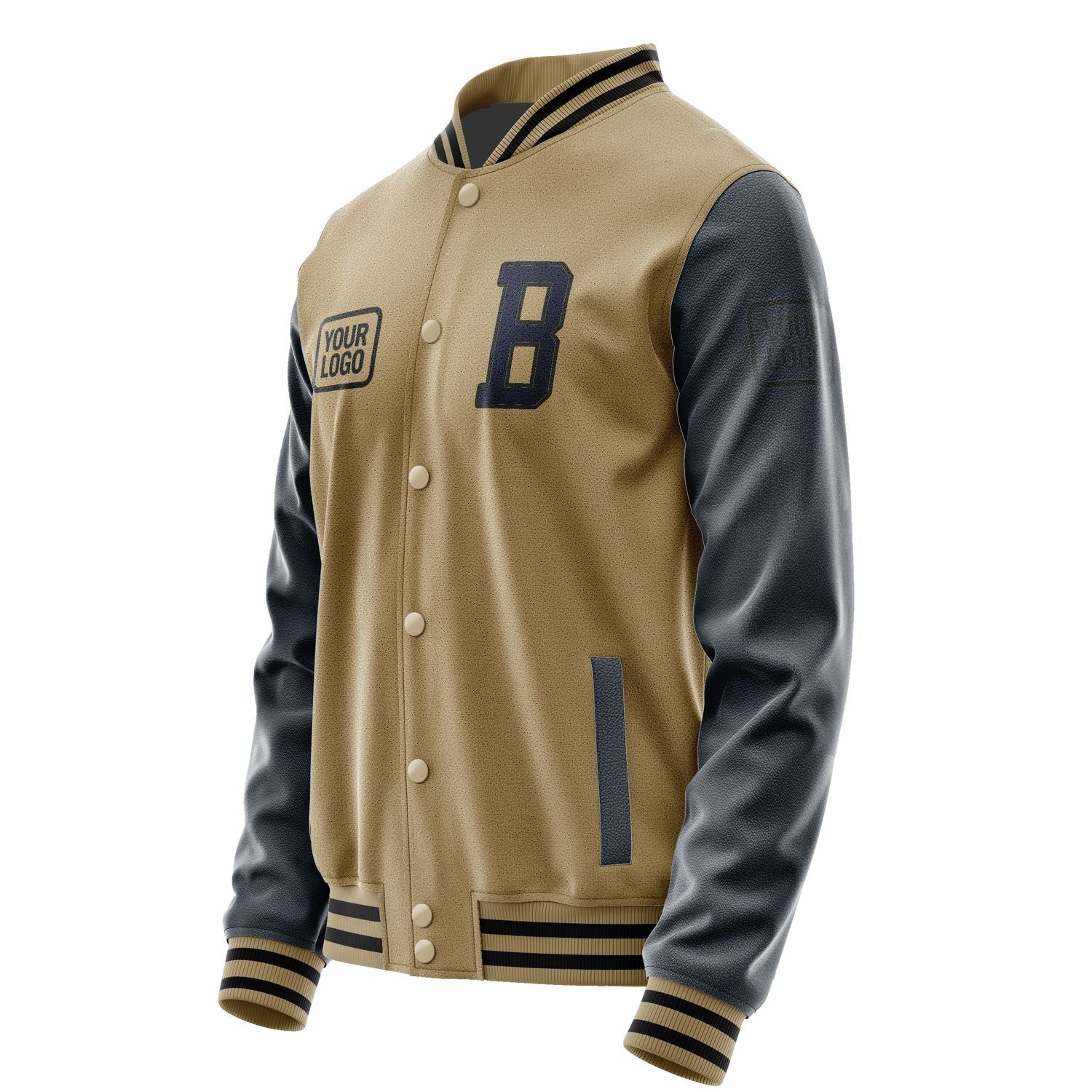 Maßgeschneidertes Hellkhaki Stahlblau Jacke JA252511251717111117
