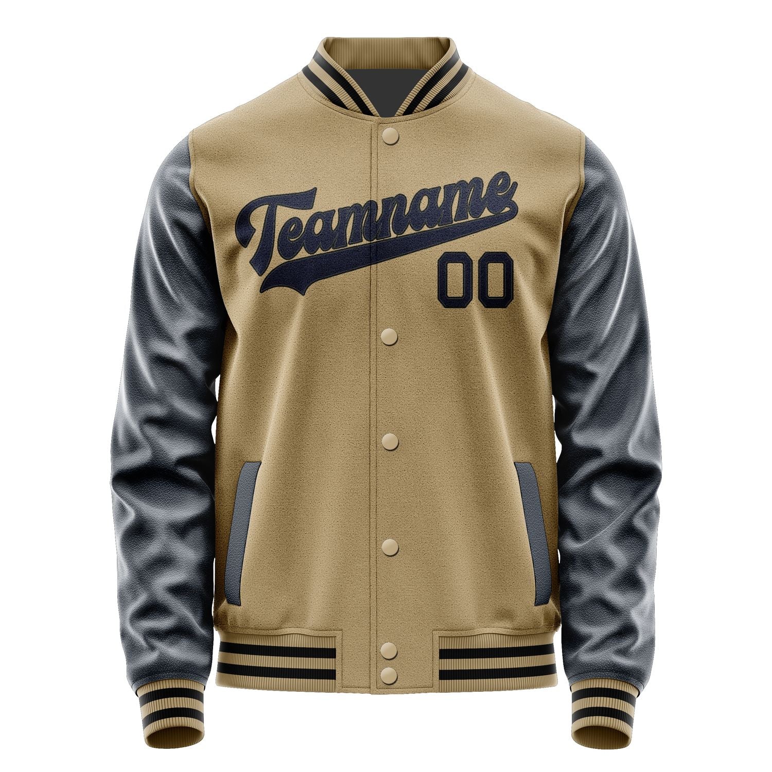 Maßgeschneidertes Hellkhaki Stahlblau Jacke JA2525112517B31711