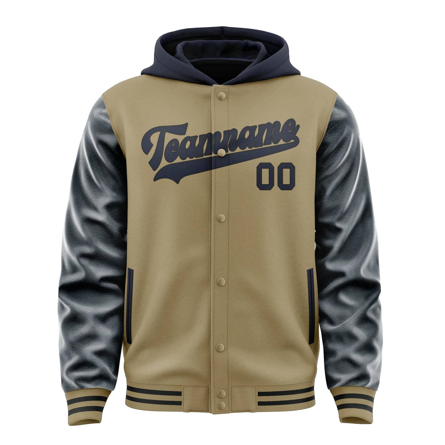Maßgeschneidertes Hellkhaki Stahlblau Jacke