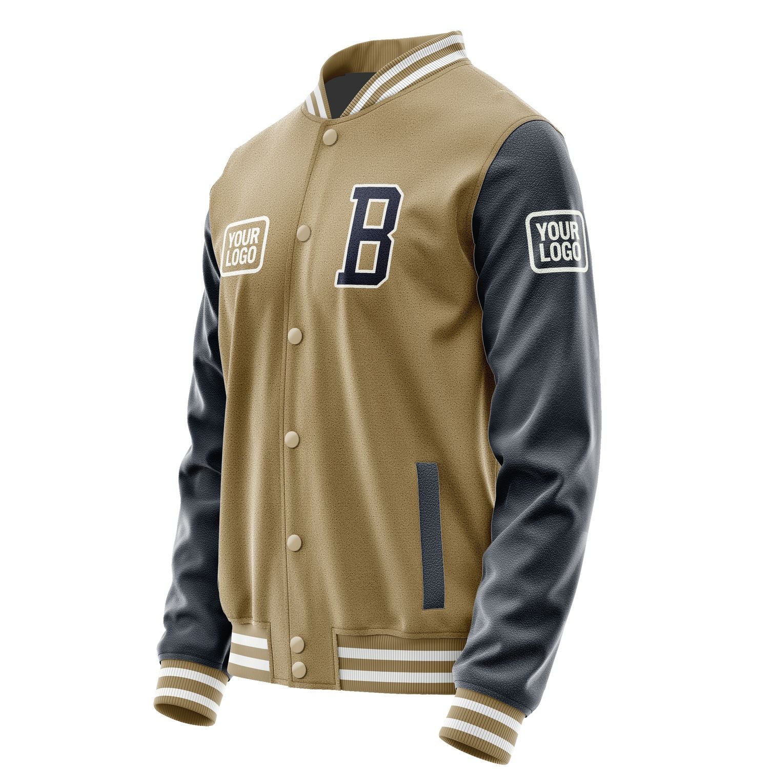 Maßgeschneidertes Hellkhaki Stahlblau Jacke JA252511251818111118