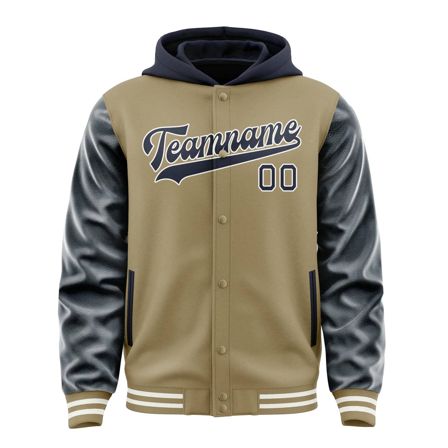 Maßgeschneidertes Hellkhaki Stahlblau Jacke